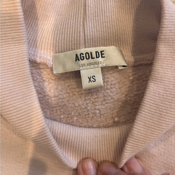 Agolde Light Pink Mock Neck Sweatshirt - Picture 7 of 8
